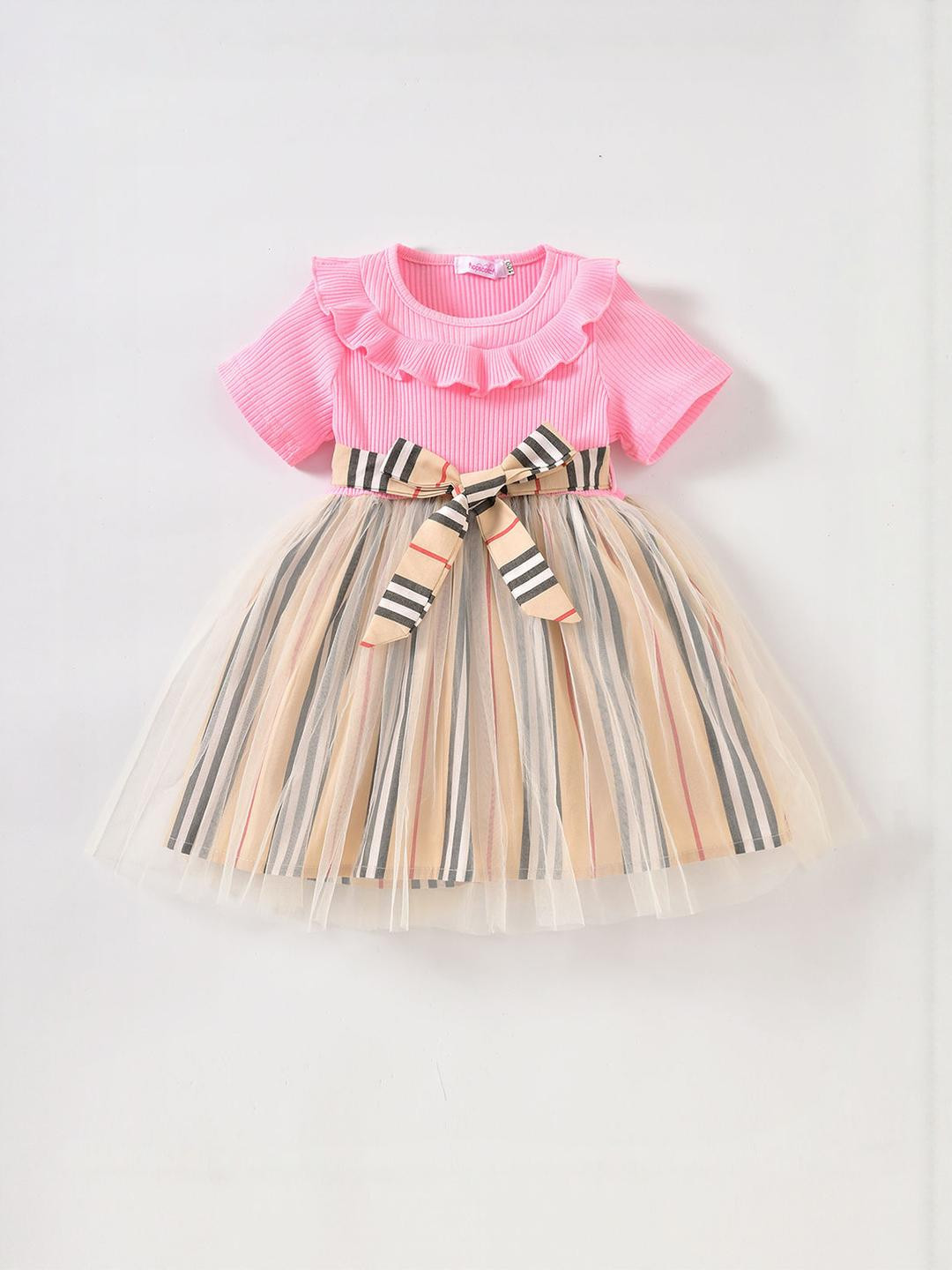Hopscotch Girls Cotton Checked Dresses