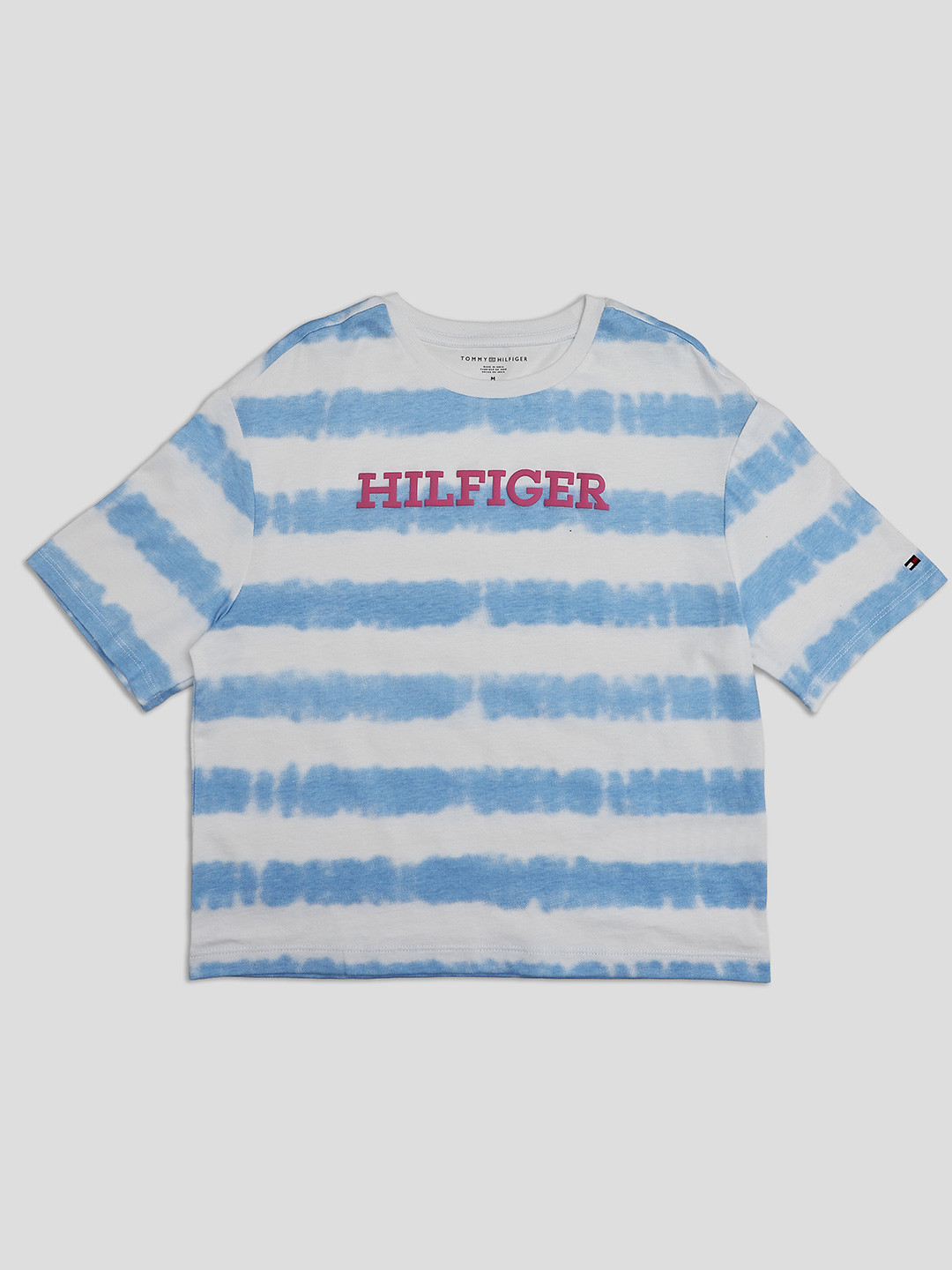 Tommy Hilfiger Girls Brand Logo Printed Pure Cotton Regular-Fit T-shirt