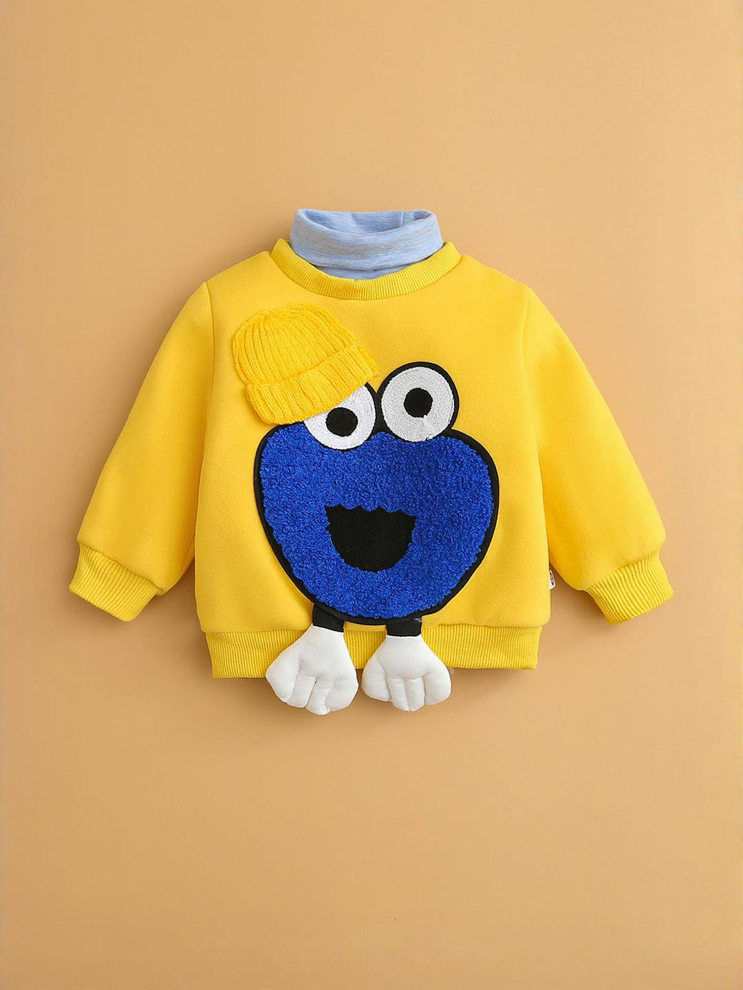 Hopscotch Boys Turtle Neck Cookie Monster Face Sweatshirt