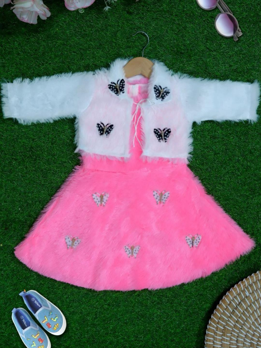 STUMBLE FASHION Girls Woolen Fit and Flare Dress