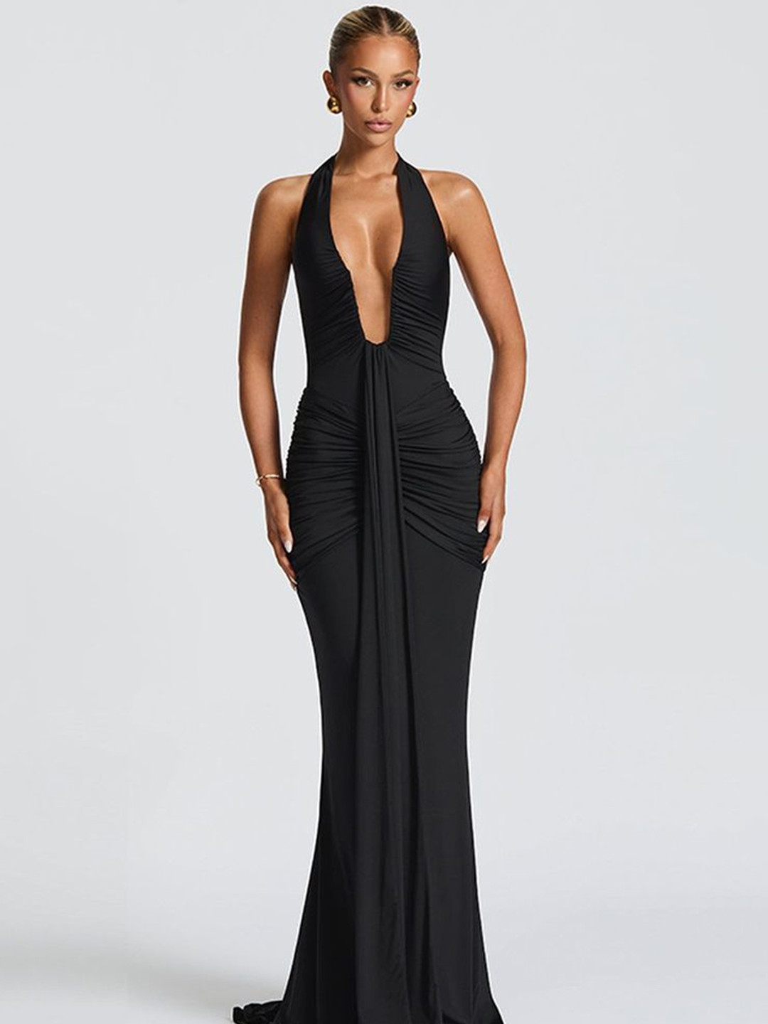 LULU & SKY Women Halter Neck Backless Dress