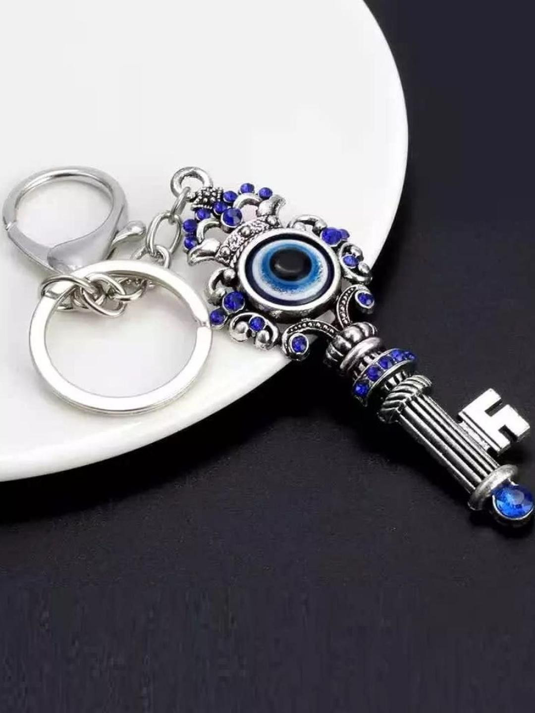 Blue Beads Evil Eye Wall Hanging with Eagle Keychain