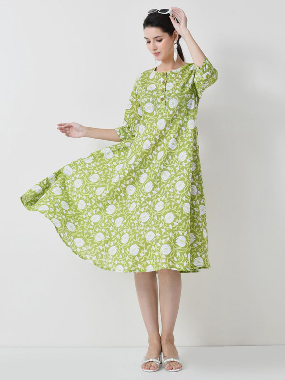 Brainbees Women Floral Printed A-Line Maxi Dress