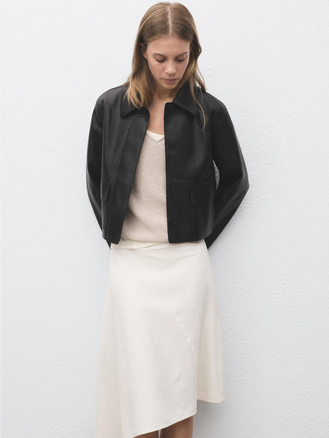 MANGO Crop Biker Jacket