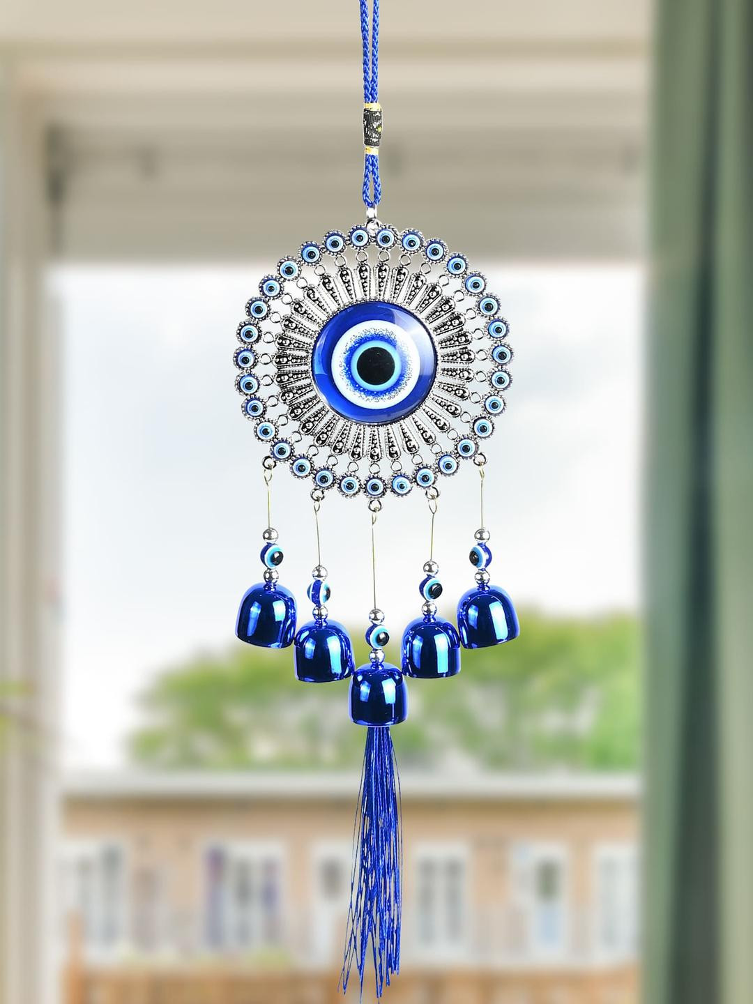 HINDCRAFT Evil Eye Hanging Wind Chime With Bells