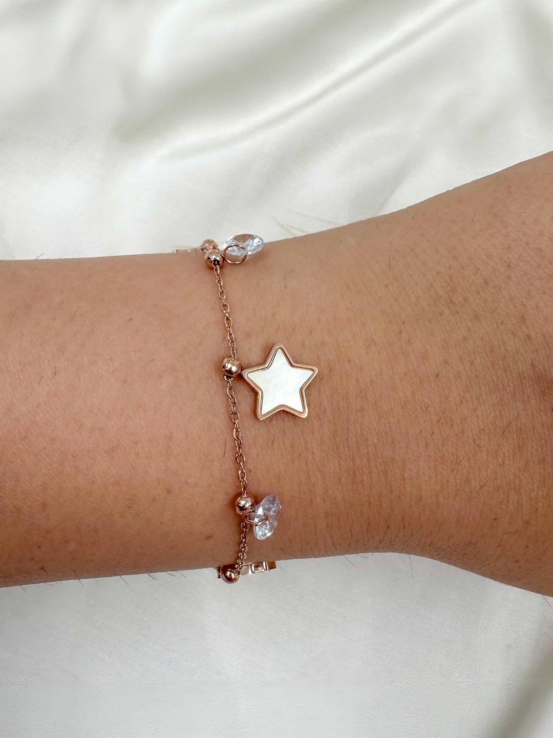 LOLO LePA Women Star Rose Gold-Plated Link Bracelet