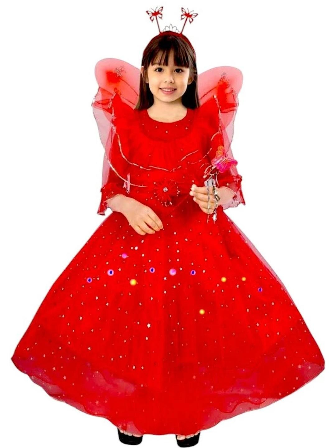 STUMBLE FASHION Red Embellished Fit and Flare Dress