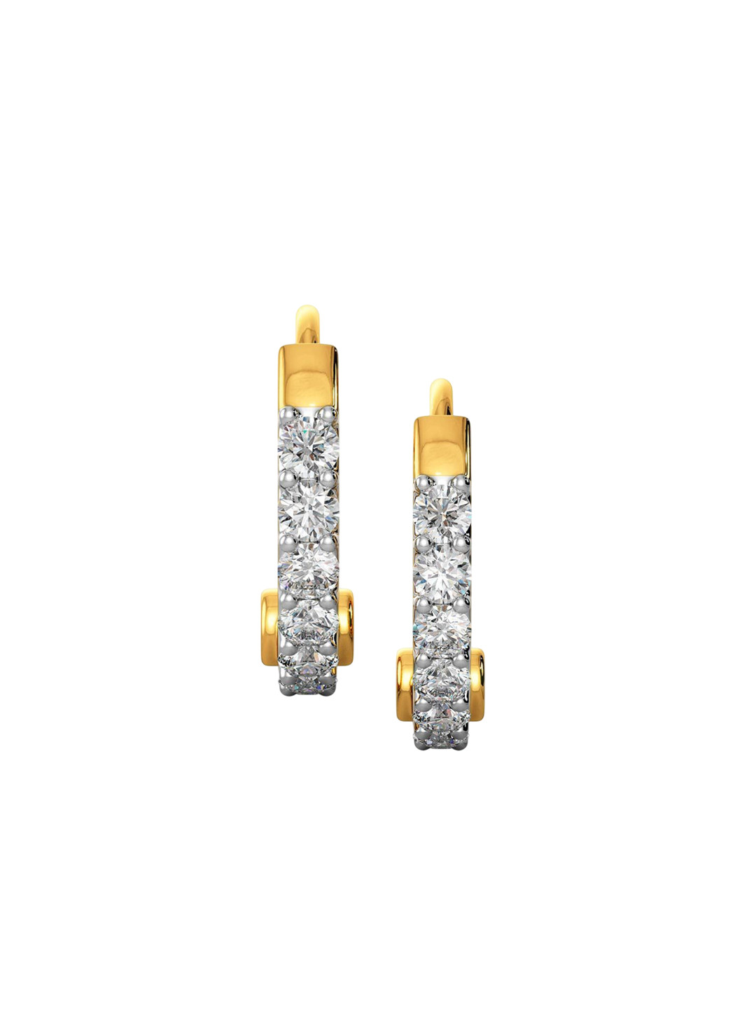 Joyalukkas Girls 18Kt Gold Natural Huggie Diamond Earrings -0.8 g