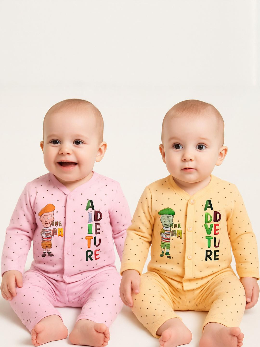 Fly Step Boys Pack of 2 Printed Shirt with Pyjamas