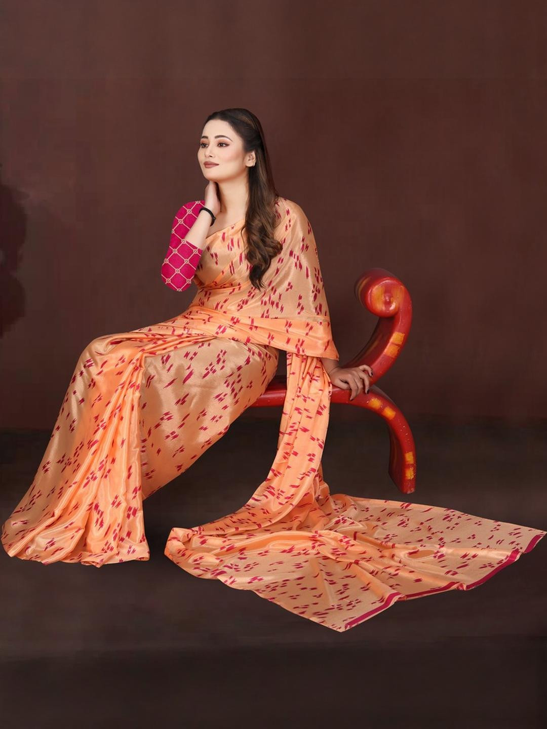 Jihana Fab Multi Poly Chiffon  Sarees