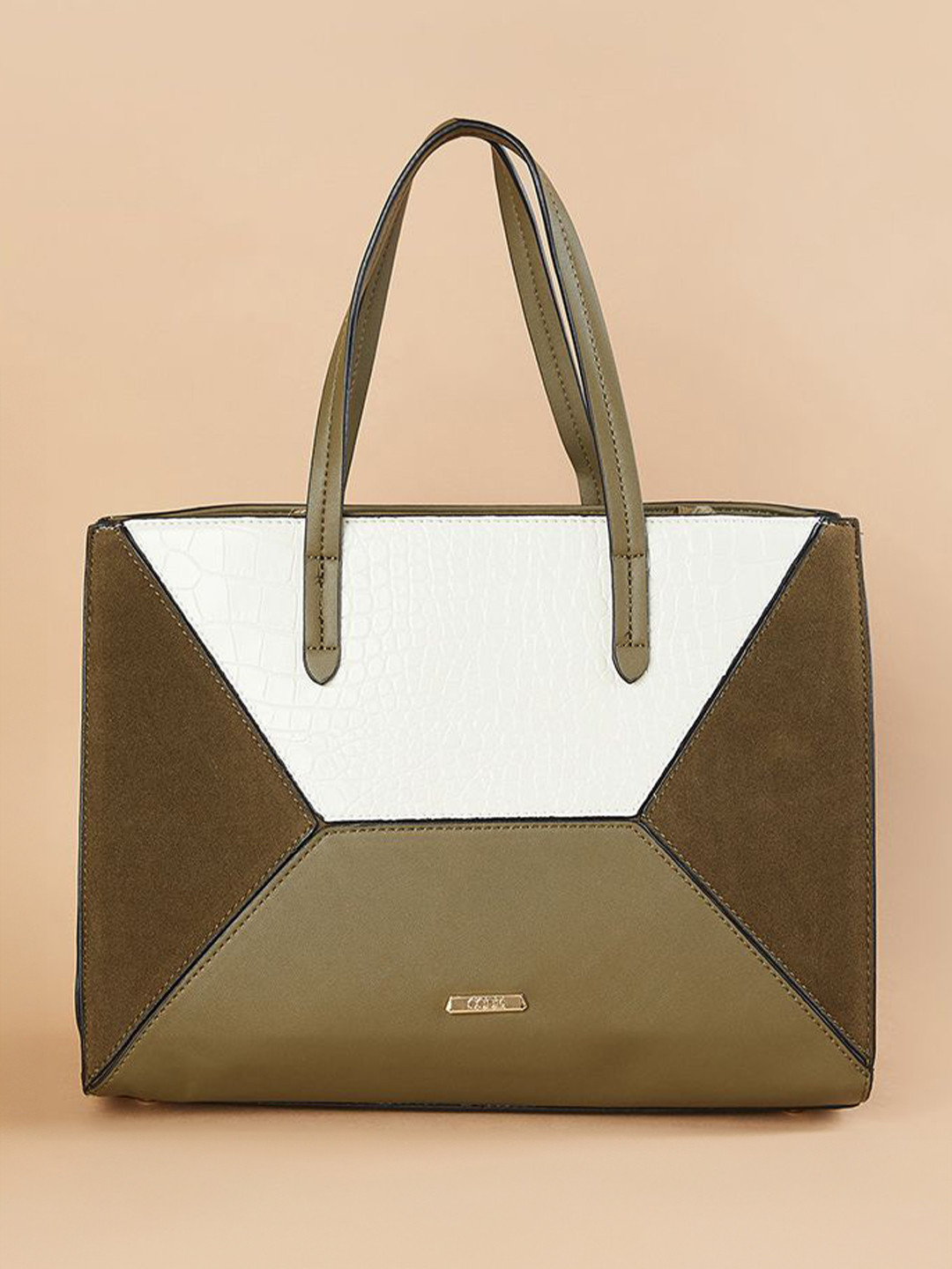 CODE by Lifestyle Women Colourblocked Structured Tote Bag