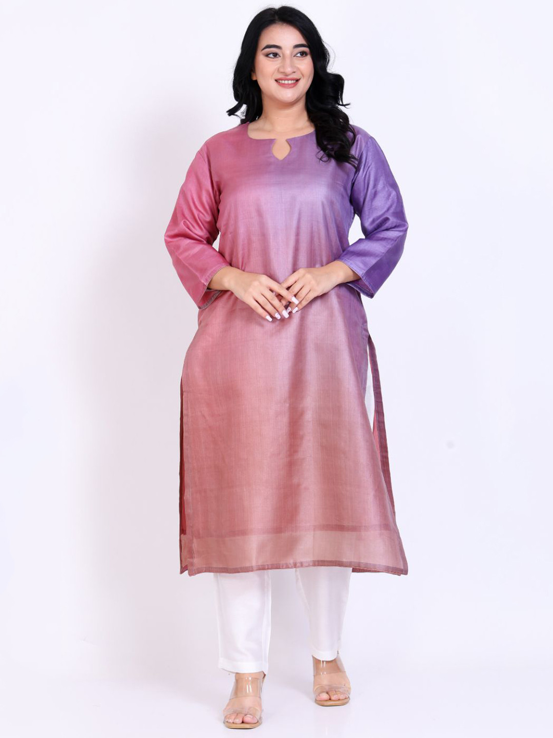 SILK N STYLES Craft Ombrey Dyeing Fabric Tussar Silk Styles Kurta