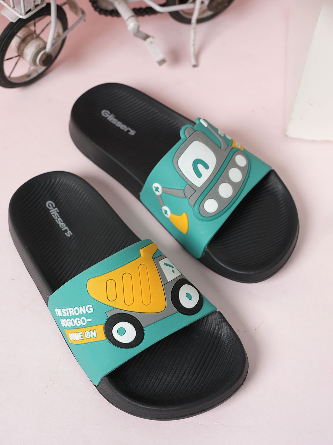 GLISSERS Unisex Kids Excavator And Dump Truck Rubber Slip-On