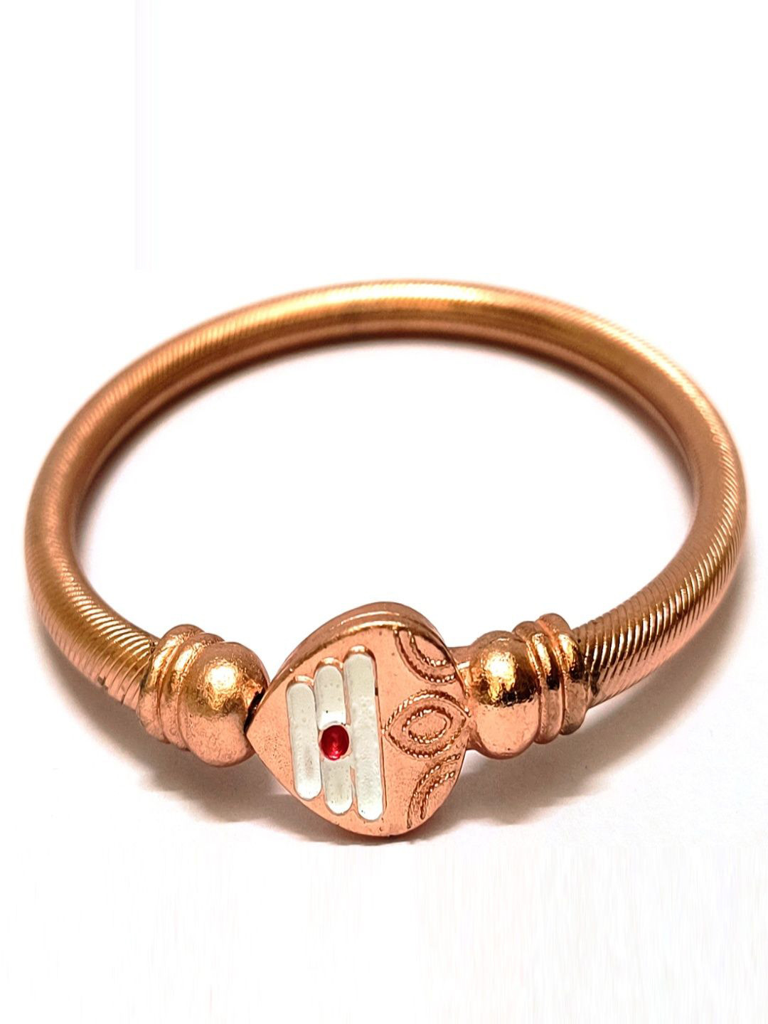 Ayyappan Traders Unisex Oxidised Copper-Plated Kada Bracelet