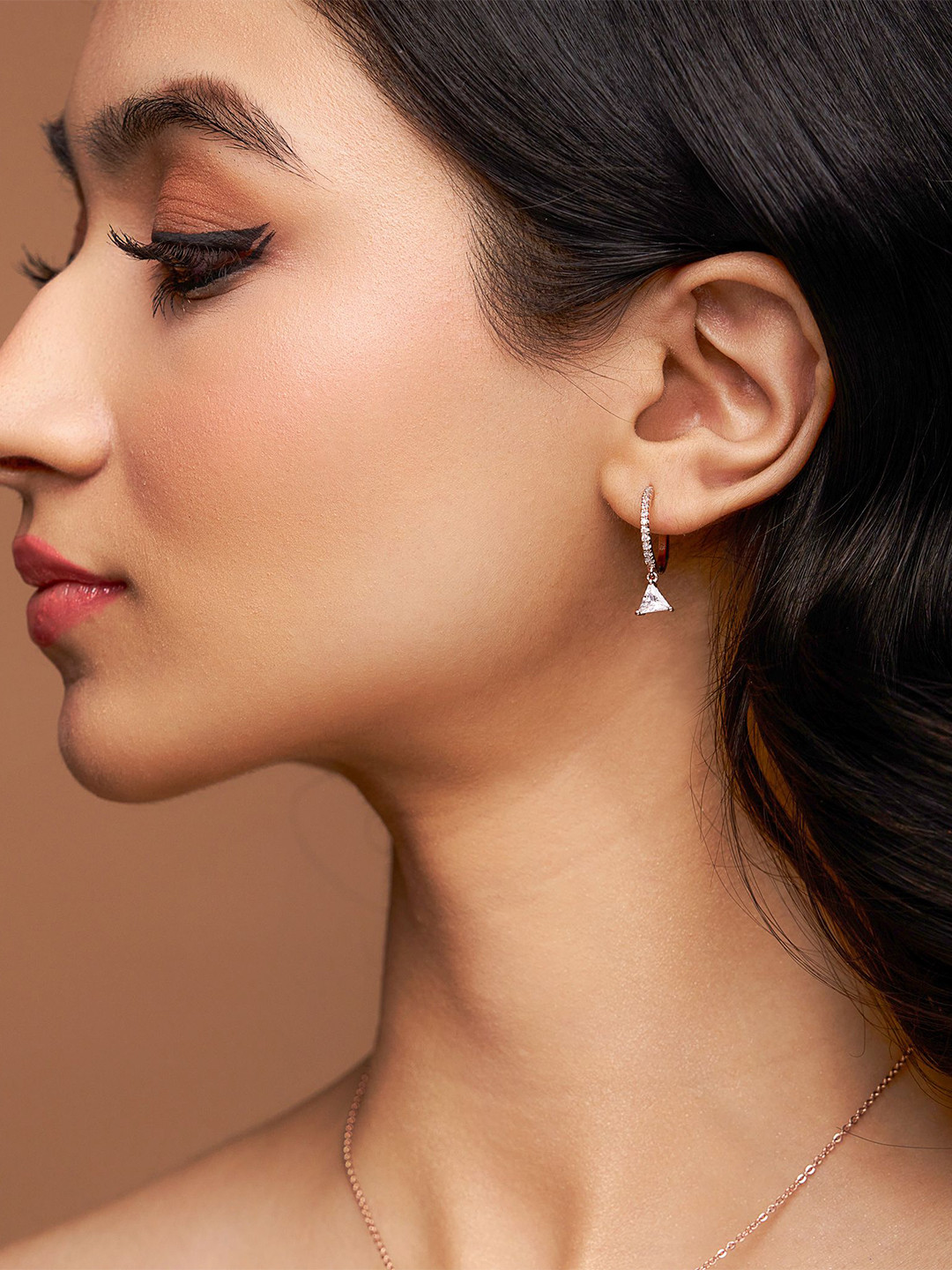 KYMEE 18K Gold-Plated Sterling Silver Vermeil Circular Cubic Zirconia Hoop Earrings