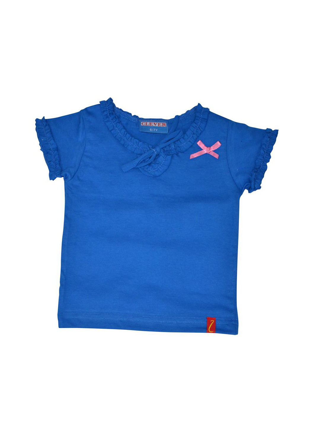 CLEVER Girls Lace-Up Short Sleeve Peplum Top