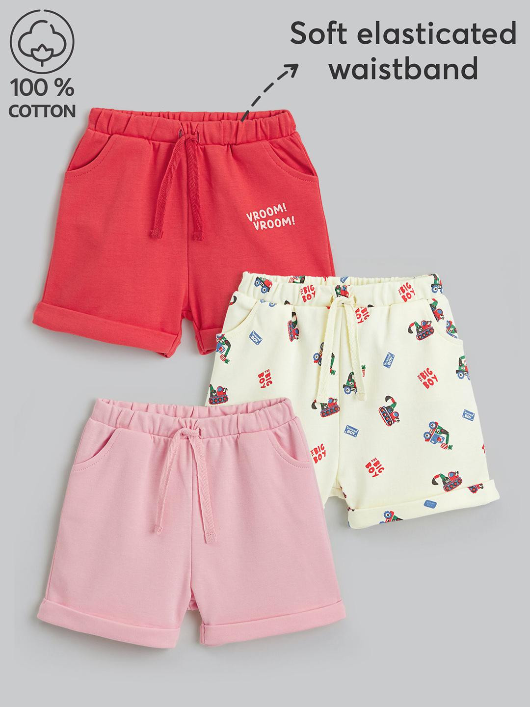 Hopscotch Boys Pack of 3 Cotton Print Shorts