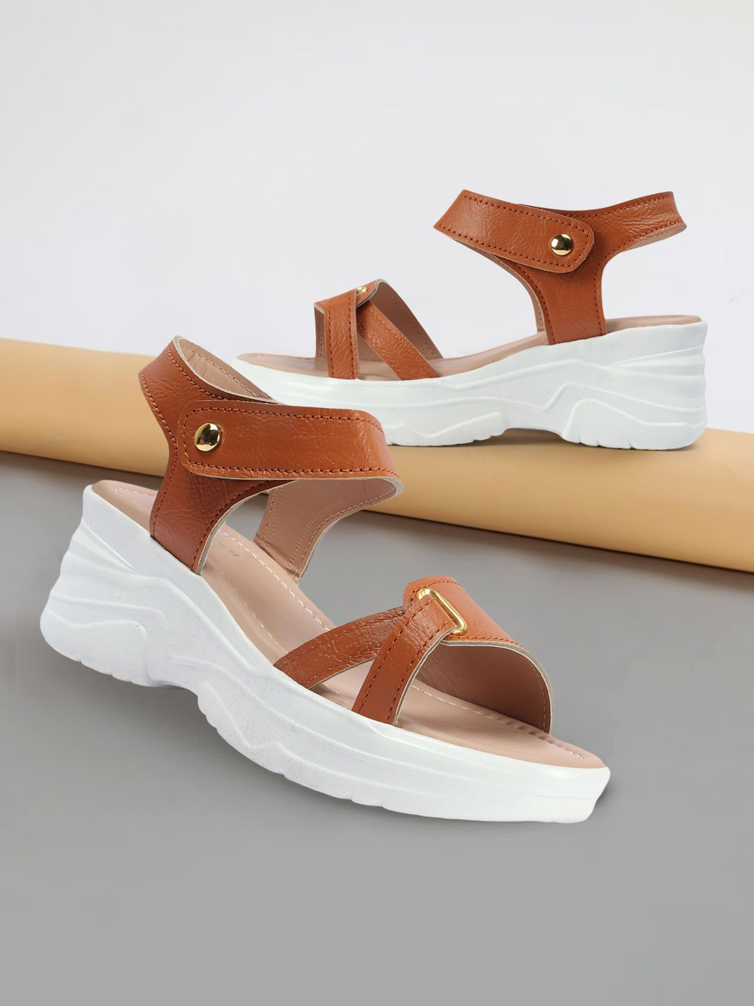 VENDOZ Women Open Toe Wedge Heel Sandals