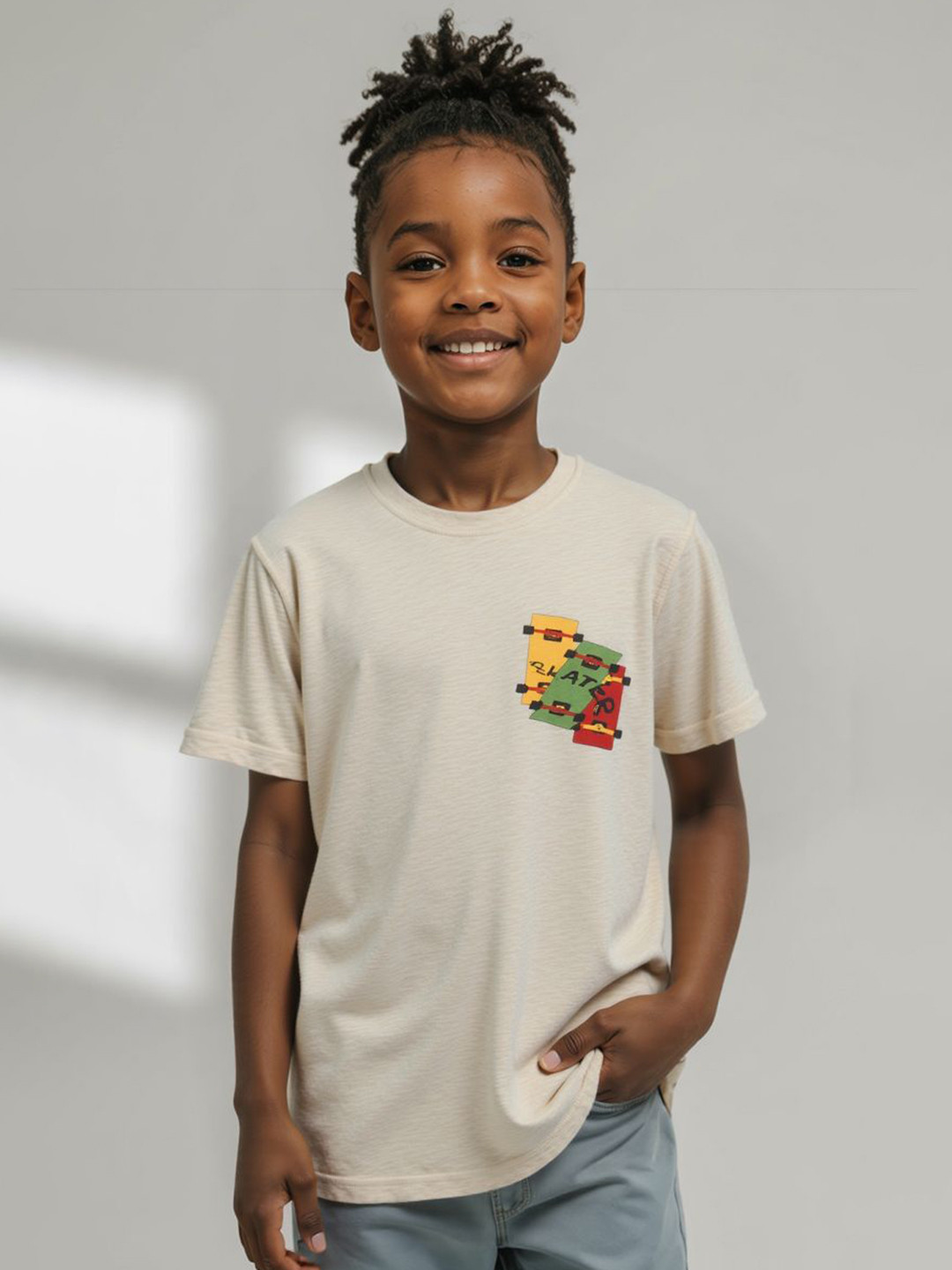 Tiny Toonzzz Boys Skateboard Printed Cotton T-shirt