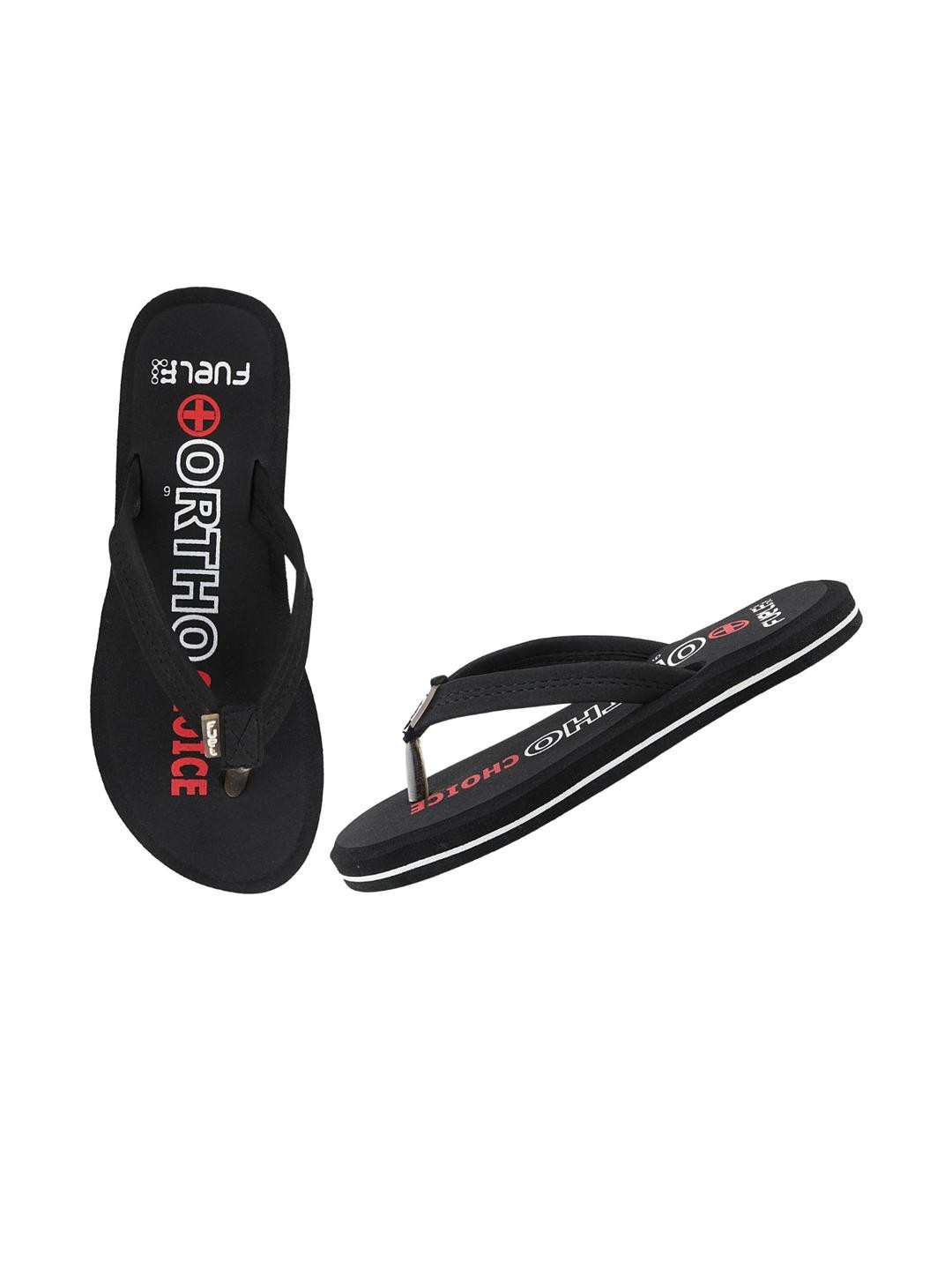 FUEL Women Black TPR Thong Flip-Flops