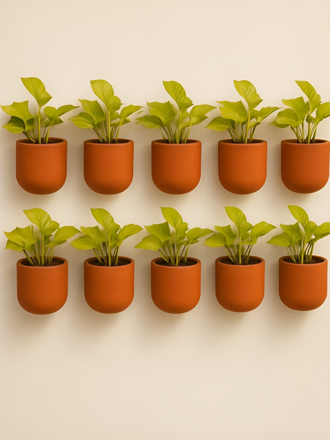 The handicraftian Autumn Red 10 Pieces Small Wall Hanging Planters