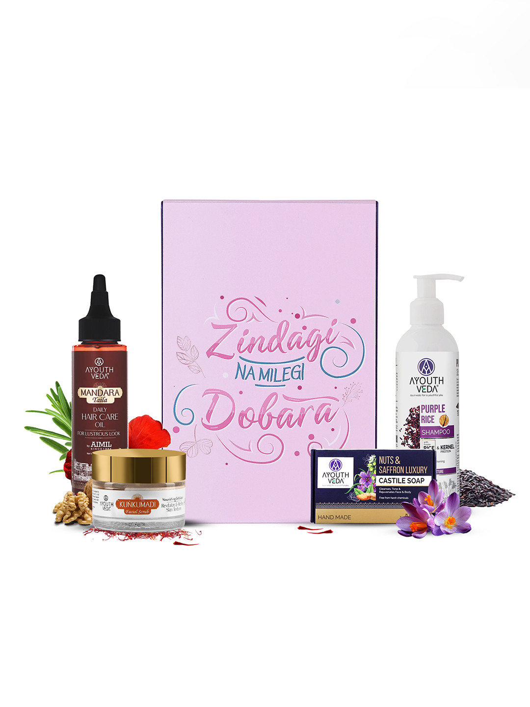 AYOUTHVEDA Set Of 4 Zindagi Na Milegi Dobara Bath & Body Gift Set