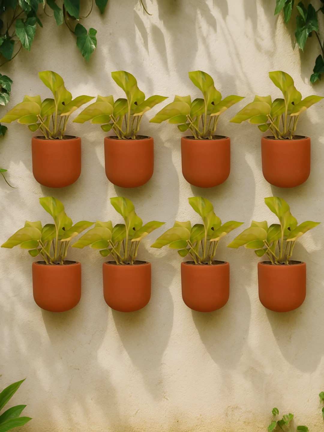 The handicraftian Autumn 8 Pieces Red Small Wall Hanging Planters