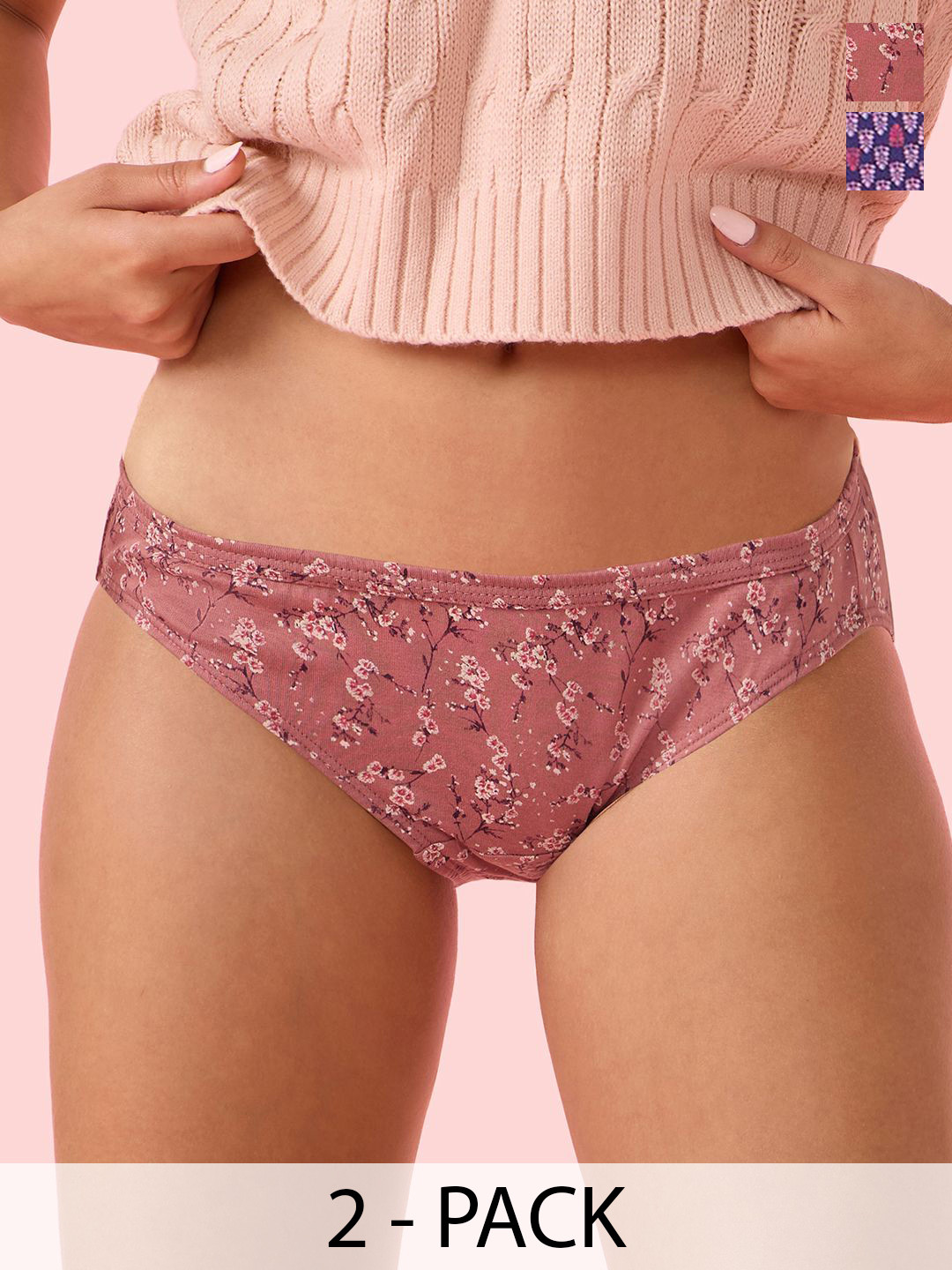 Enamor Pack Of 3 Printed Mid-Rise Cotton Hipster Briefs CH09 MCP P3