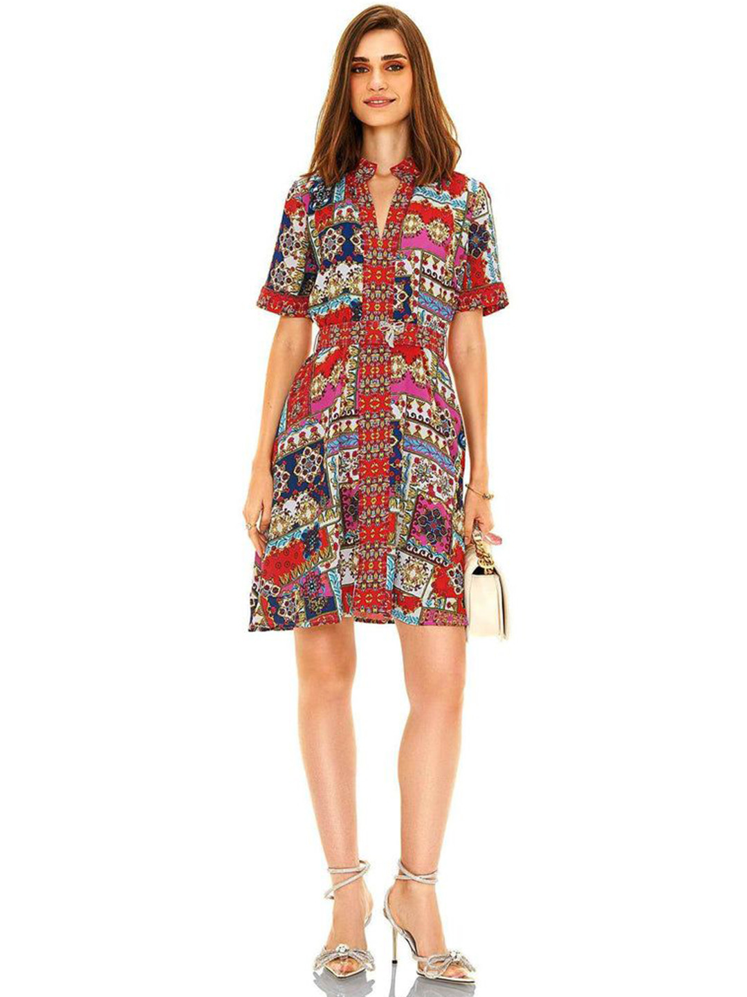 PRETTY PIXIE Women Ethnic Motifs Printed A-Line Dress