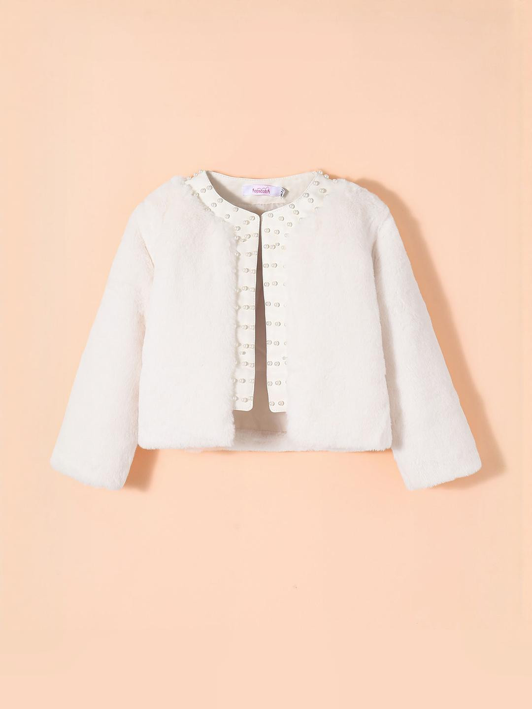 Hopscotch Girls Knitted Fuzzy Cropped Jacket