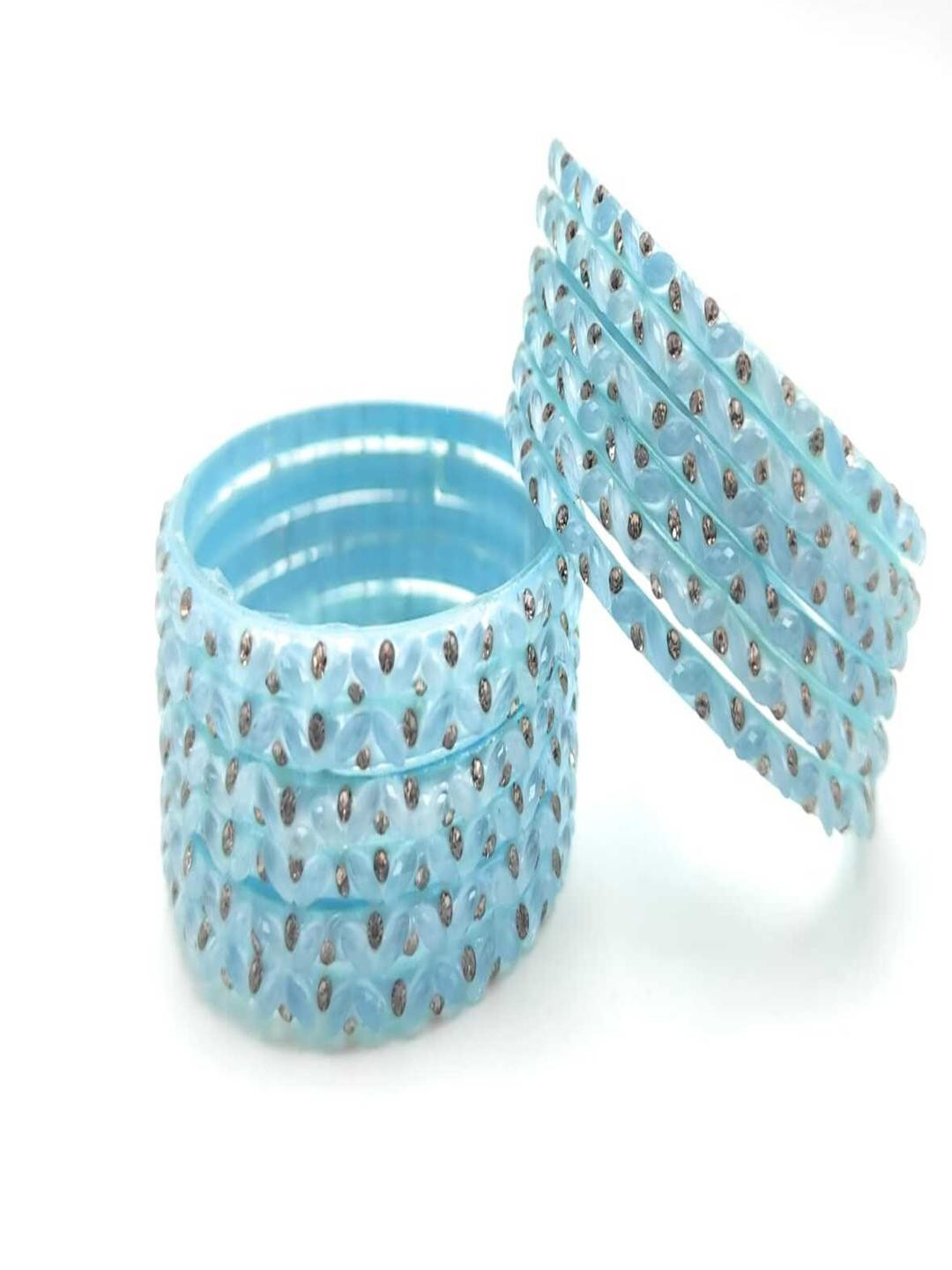 RAF DUKAN Women Set of 12 Turquoise Raindrop Glass Bangles
