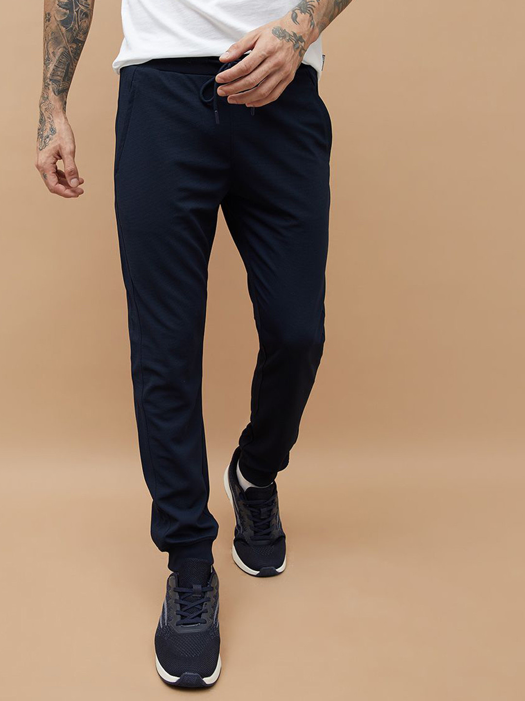 Fame Forever by Lifestyle Men Textured Mid-Rise Joggers Track Pants