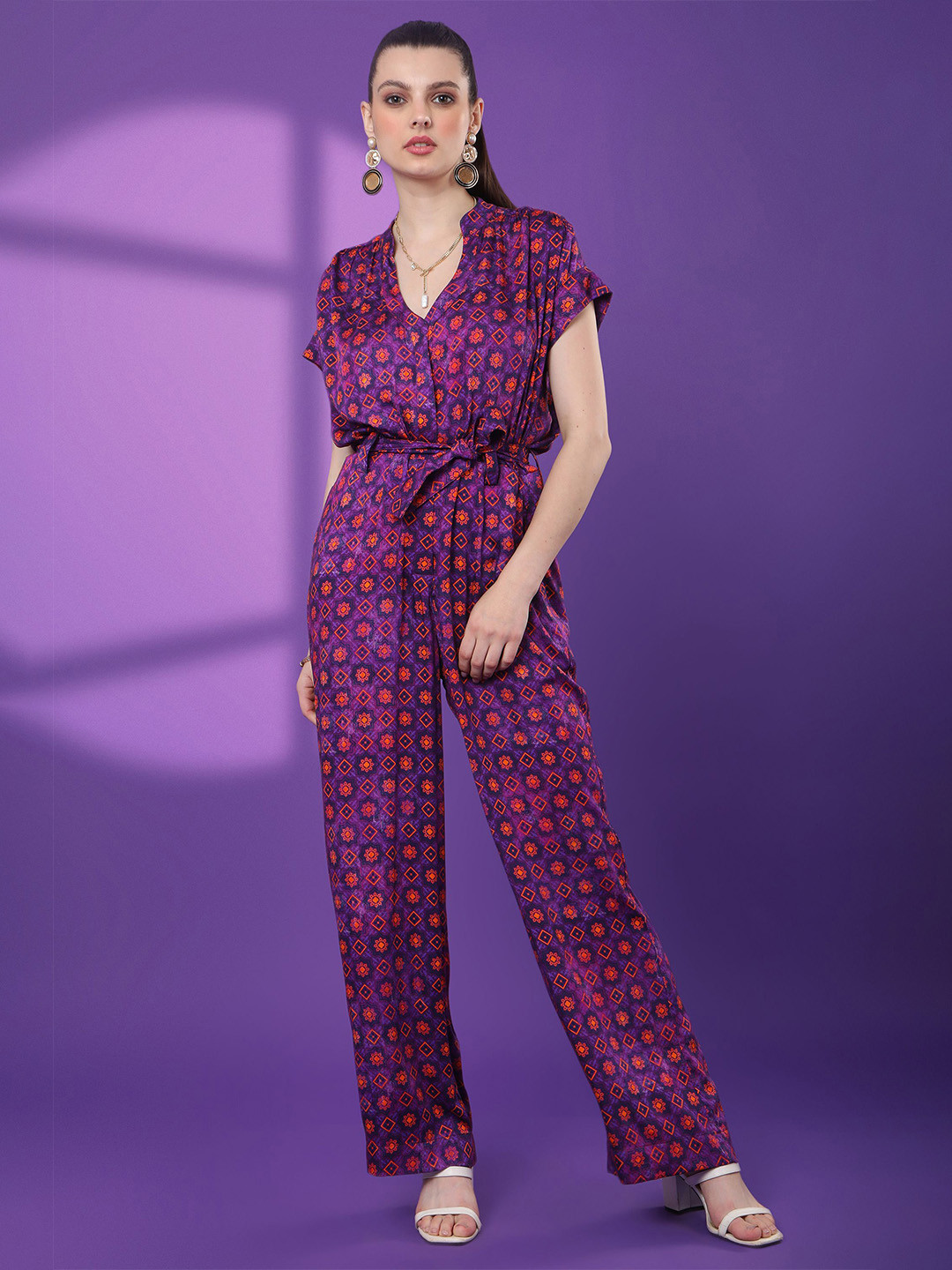 Tamiska By Narendra Kumar Women Ethnic Motifs Printed Wide-Leg Basic Jumpsuit