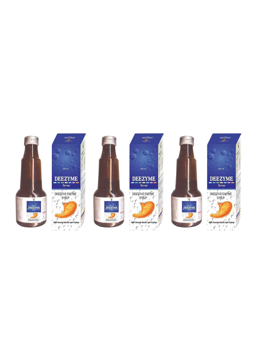 Dee india Herbals Set Of 3 Ayurvedic Deezyme Syrup - 200 ml Each