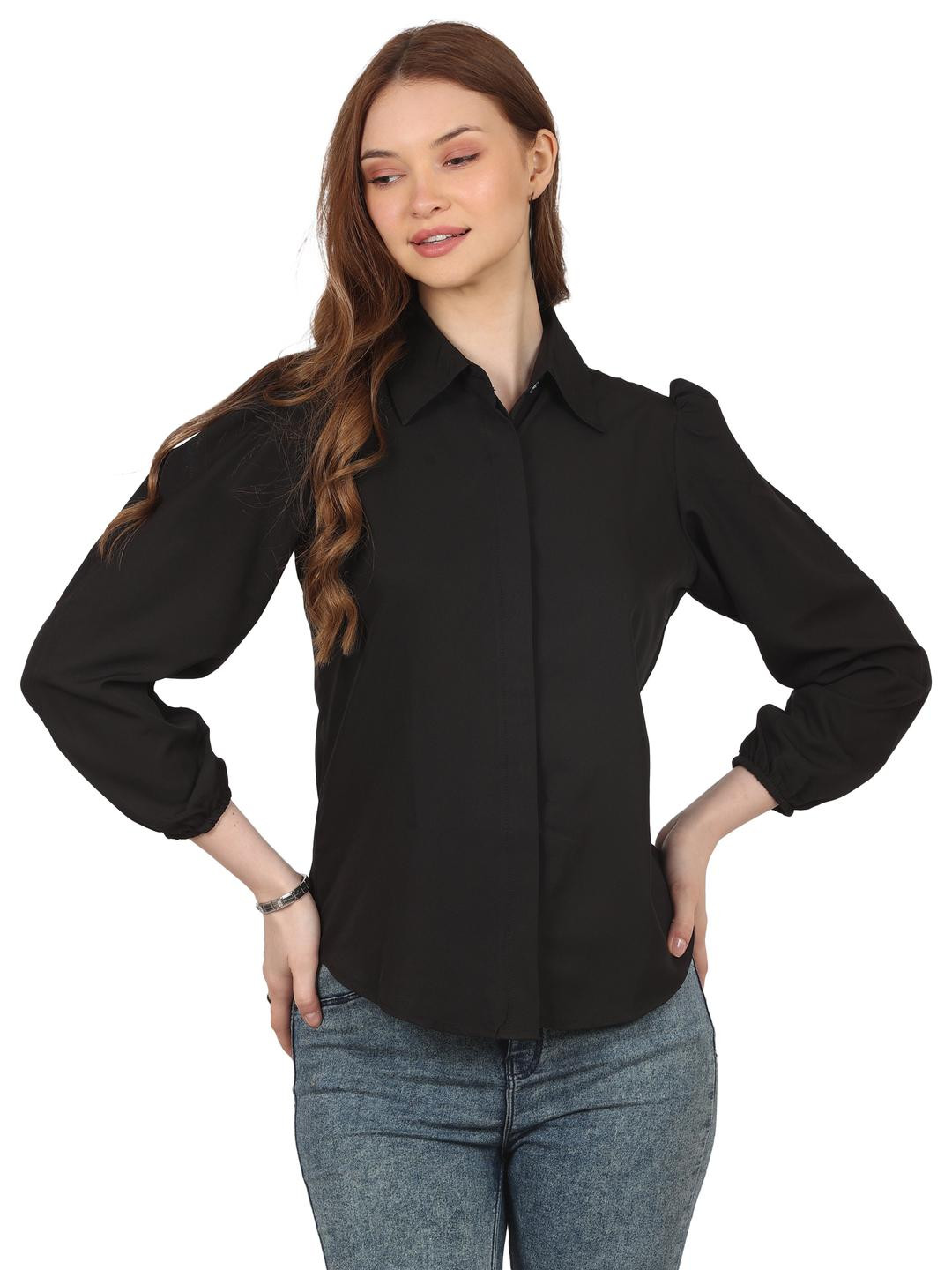 MJ LIFE STYLE Women Crepe Casual Shirts
