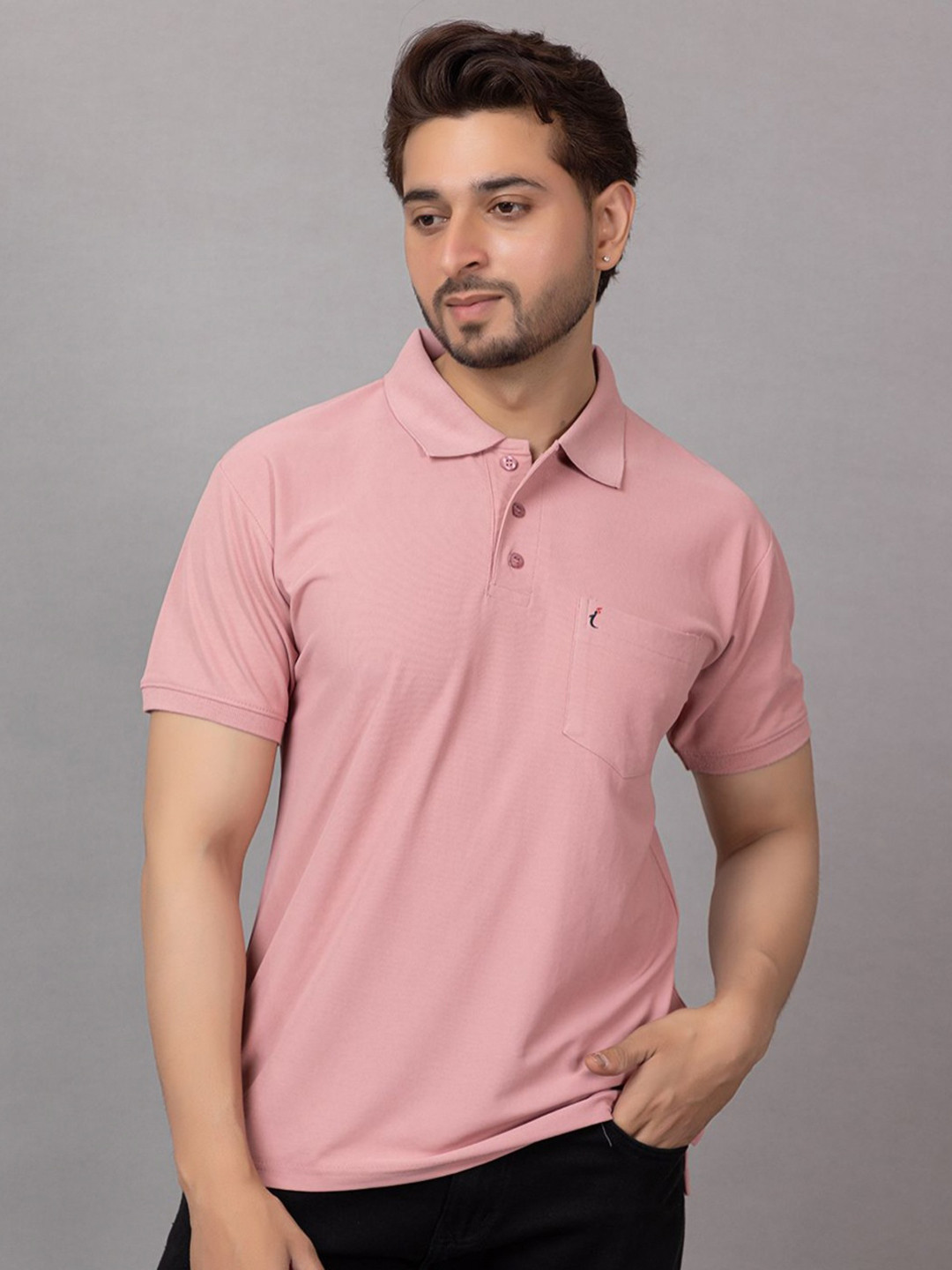 INSPRIE Men Solid Polo Collar T-shirt
