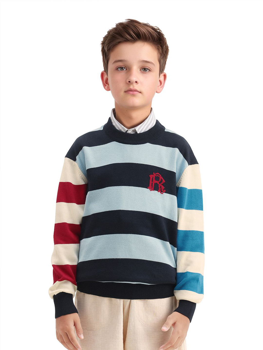 RARE ONES Boys Striped Long Sleeves Sweater Vest