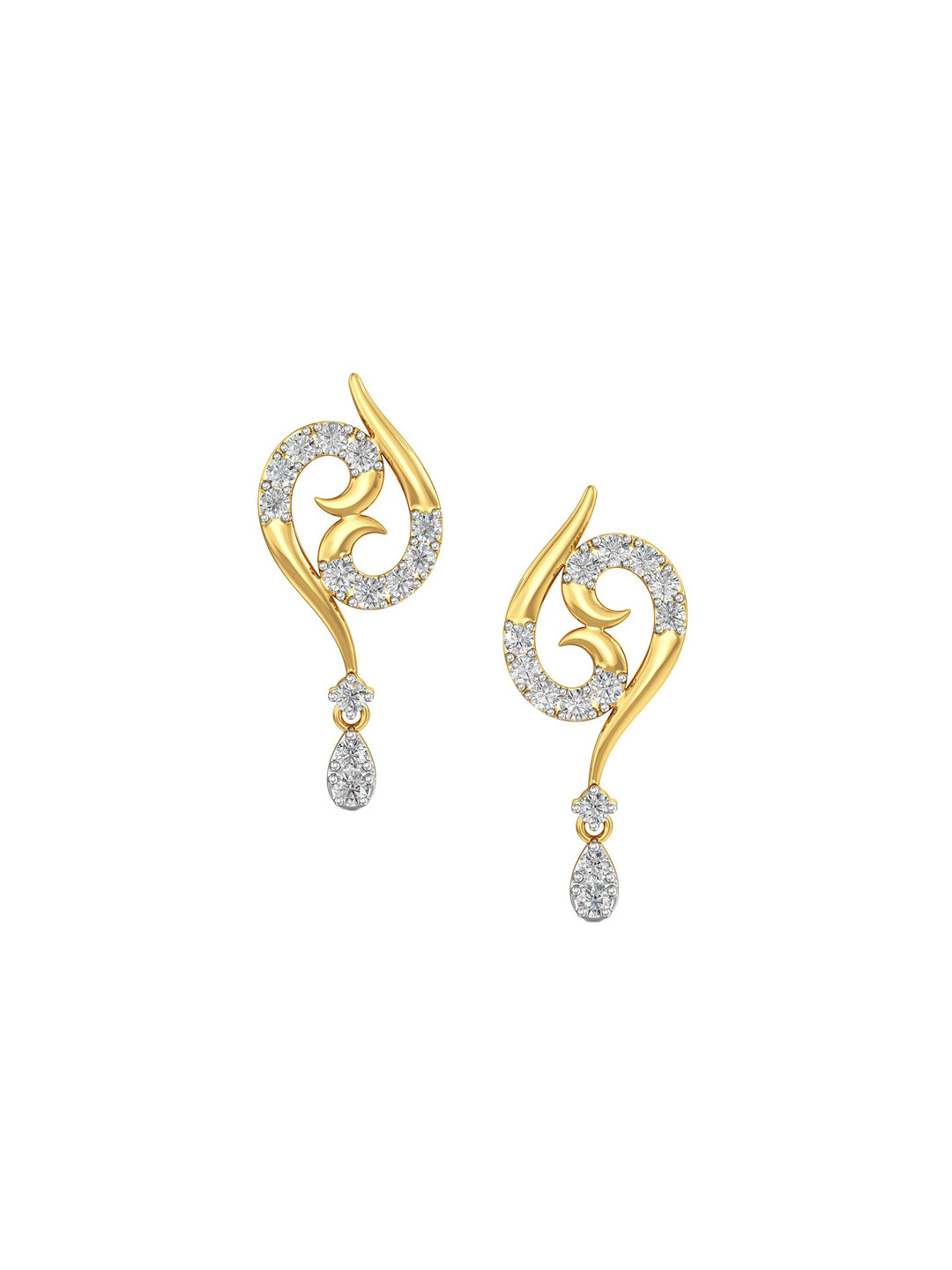 Joyalukkas Women 18KT Gold Spiral Earring Diamond  -2.051g
