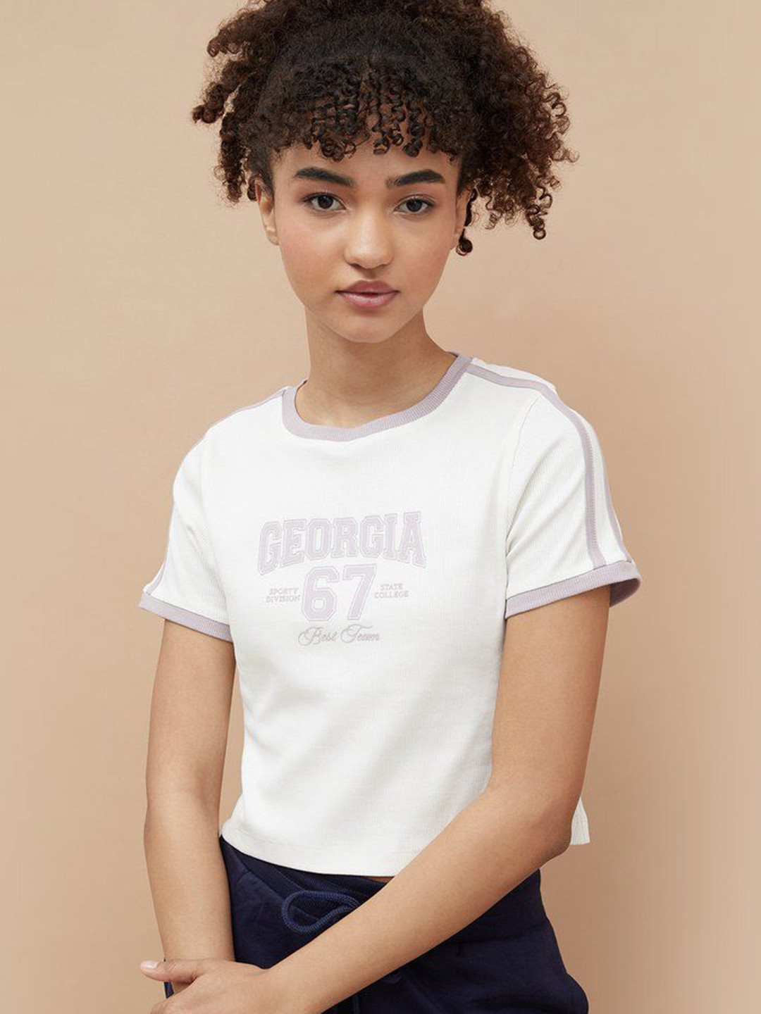 Kappa Women Typography Printed Round Neck Cotton T-shirt