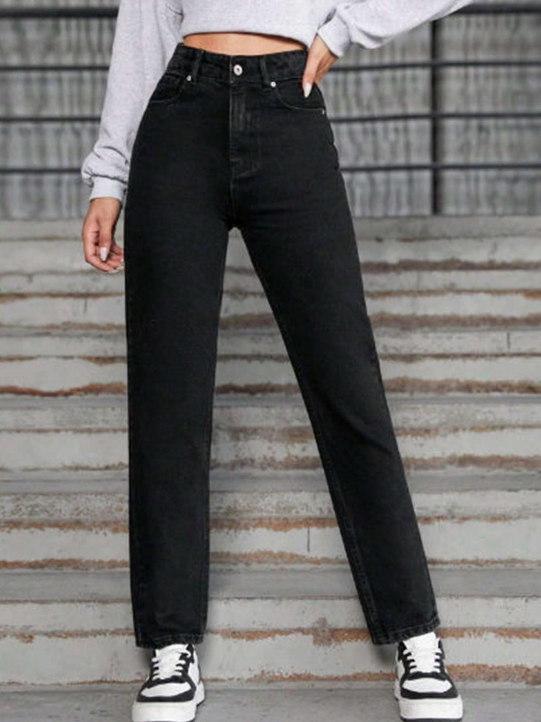 Ds Fashion Women Black High-Rise Light Fade Cotton Stretchable Jeans