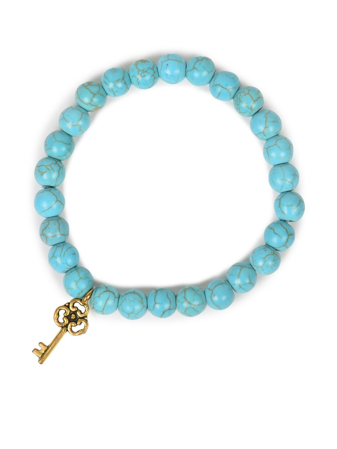 Profounnd Gems & Jewels Unisex Firoza Bracelet With Key Charm