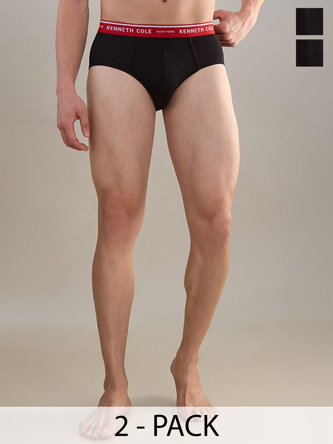 Kenneth Cole Men Pack Of 2 Mid-Rise Basic Briefs KCUGBRF201