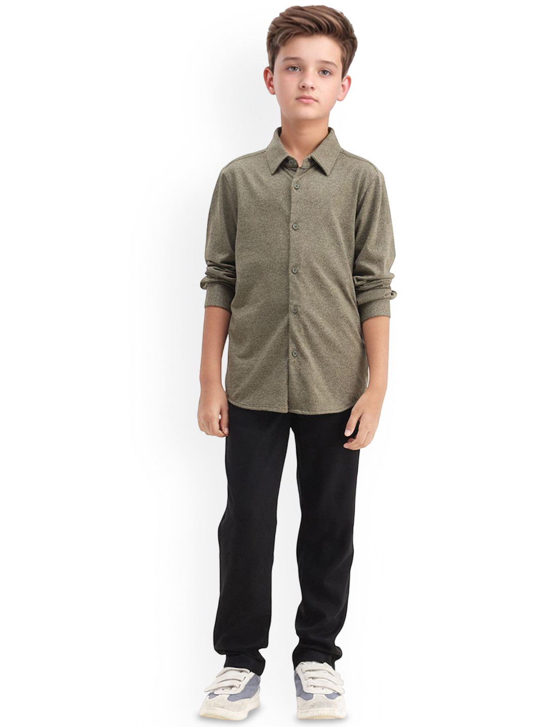 RARE ONES Jomok-B Boys Regular Fit Mid-Rise Linen Chinos Trousers