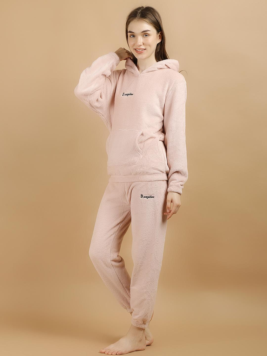 FITIN OUTFIT Women Pink Wool Blend Nightdress