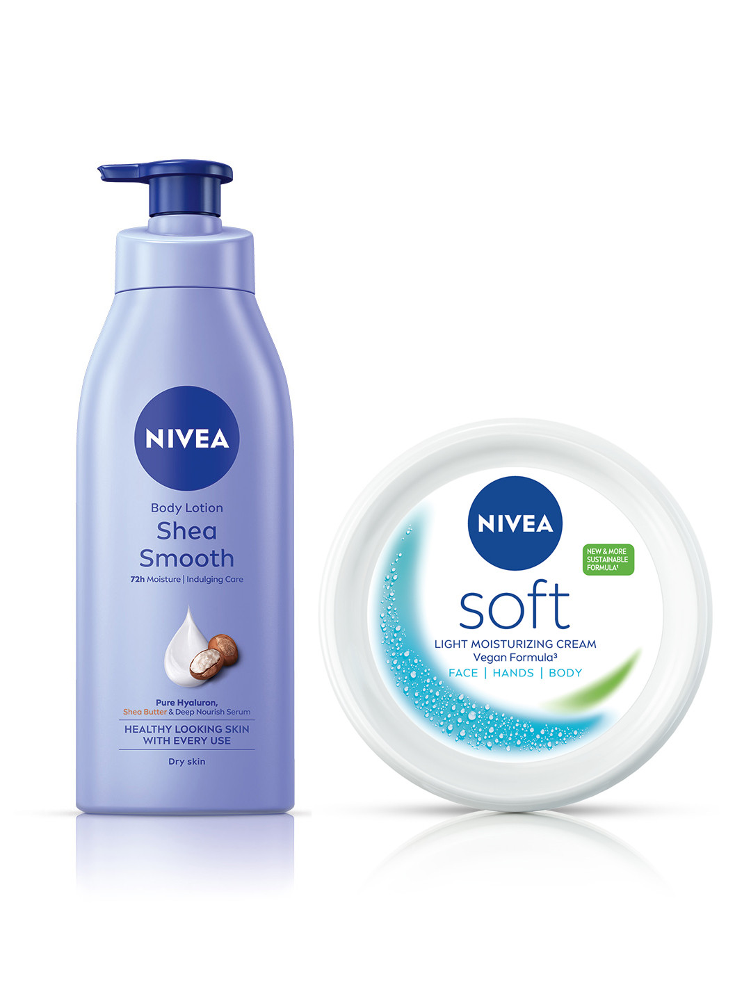 Nivea Set of Soft Light Moisturiser 300ml & Smooth Milk Body Lotion 400 ml