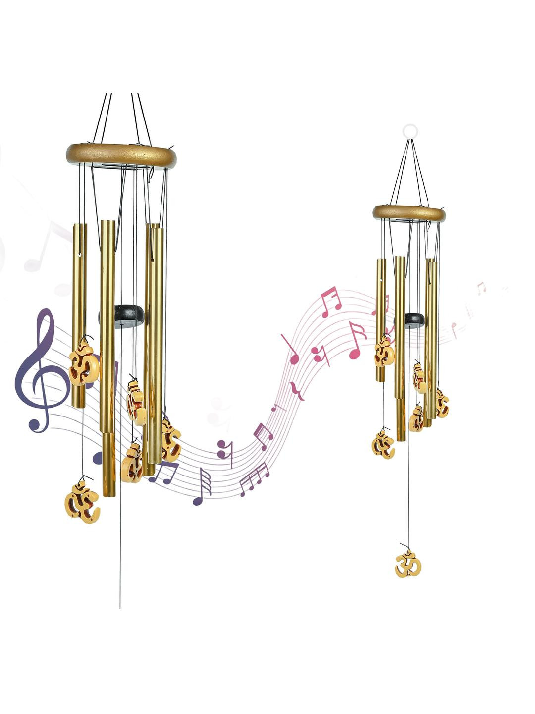 HINDCRAFT Gold Toned Wind Chime For Hall