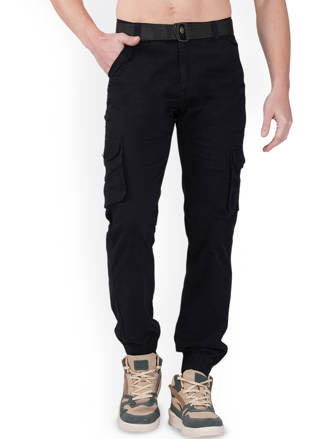 Urban Legends Men Easy Wash Regular Fit Mid-Rise Cargos Trousers