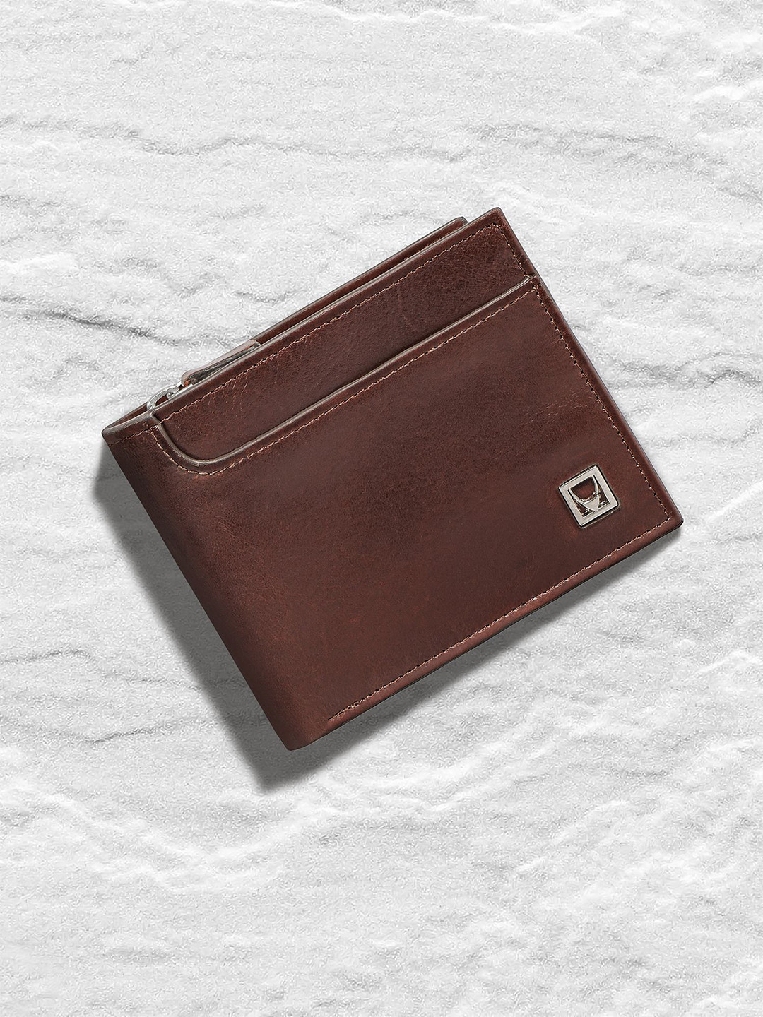 Hidesign CASHMERE W1 Men Brand Logo Textured Leather Two Fold Wallet