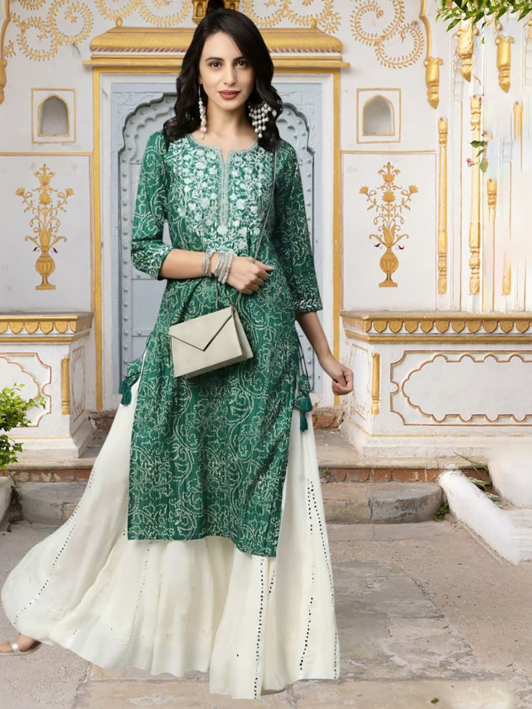 Nibhao Floral Printed Straight Kurta