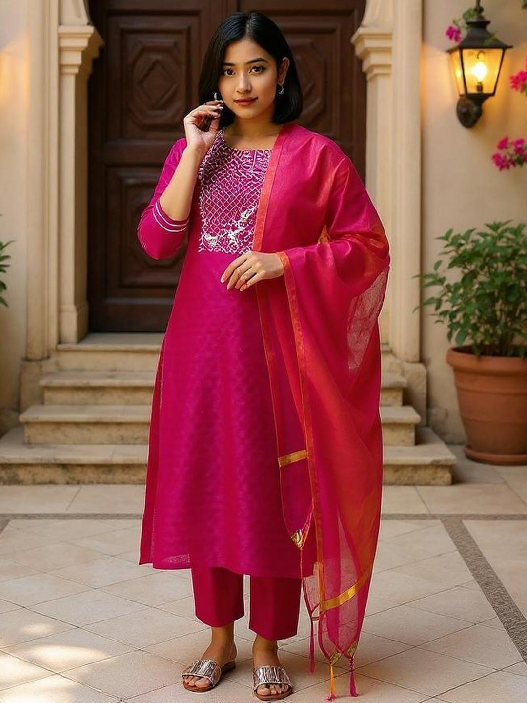 SZN Women Printed Kurti With Dupatta